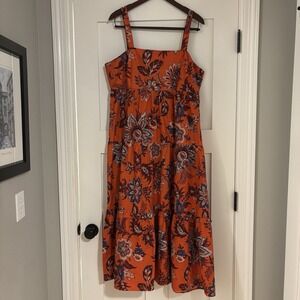 New RHODE Orange Floral Maxi Dress